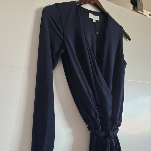 Halston Felix Matte Jersey Jumpsuit, Size 6, Navy, NWT - Picture 7 of 16